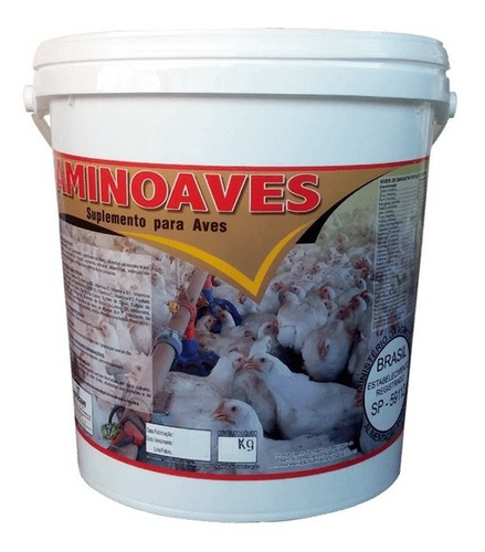 Aminoaves 10kg Suplemento Pintinho Cresci. Engorda Poedeira