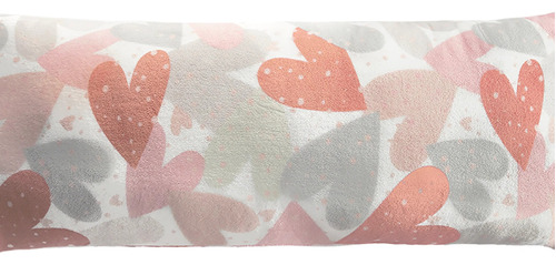 Almohada Abrazable Love Corazones Rosa / Blanco Vianney 