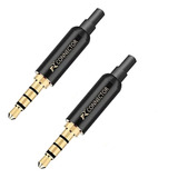 Plug P2-p3 4 Polos De 3.5mm ,com Acabamento Em Metal