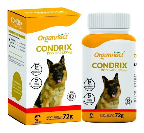 Condrix Dog Tabs 72g 1200mg Organnact Pet Shop Store 