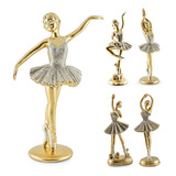 Escultura Bailarina Decorativa Clássica Elegante Em Resina 
