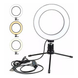 Aro Luz Led Regulable 16cm Tripie Foto Video Maquillaje