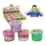 Slime Tricolor Glitter Elastica Juguete Niños Baldes X 12u