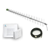 Kit Rural Internet / Telefone Roteador Wifi Antena Cabos 3g+