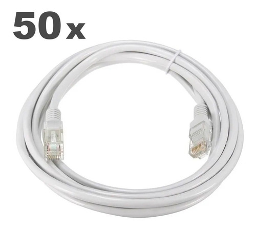 50x Cabo De Rede 2 Metros Patch Cord Cat5e Homologado Anatel