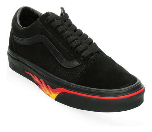 Tenis Vans Old Skool Flame Wall Skate 25/29 Flama