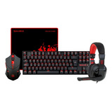 Combo Gamer Teclado Mecanico Mouse Auricular Pad Usb Luz