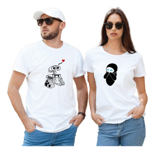 Camiseta Estampada Tipo T-shirt De Pareja Walle & Eva