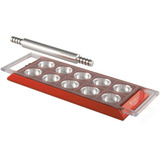 Molde P/ Ravioli C/ Rolo Aço Inox Vermelho - Marcato 