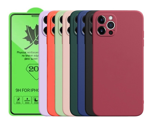 Carcasa Slim Silicona Para iPhone + 20d Lamina 2 Regalos 