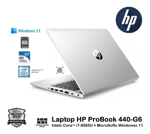 Hp Probook 440-g6  Core I7-8565u 16gb 256gb + 1tb 14hd Win11