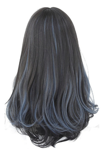 Manga De Pelo De Onda Grande Con Gradiente Azul Manchado