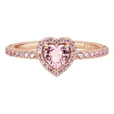 Anillo Rosa Con Relieve De Corazón Pandora Con Set De Regalo