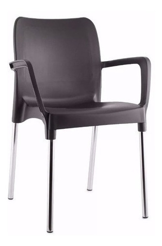 Sillon Plastico Reforzada Apilable Comedor Oferta P/ Cromada