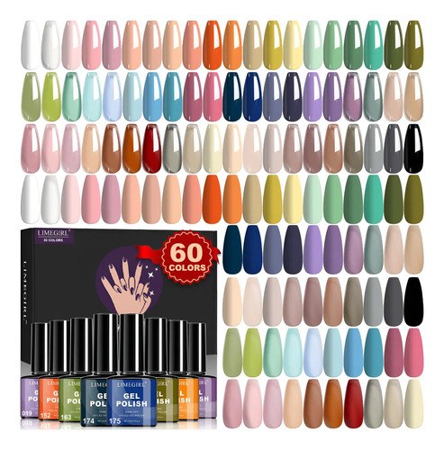 Kit De Esmalte De Para Uñas Gel Uv Semipermanente 60 Colores | Envío gratis