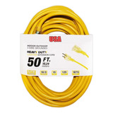 Extension Cable Uso Rudo 50 Pies Calibre 10 Con Luz, Usa