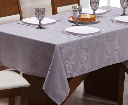 Toalha De Mesa Quadrada Jacquard Luxuosa 4 Lugares