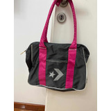 Bolso Converse Original Usado Gris Y Fucsia