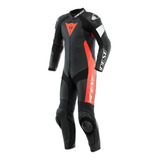 Traje De Piel Dainese Tosa Perforado Negro/rojo/blanco