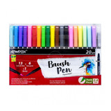 20 Newpen Pincel Brush Pen Aquarela Com 19 Cores E 1 Blender