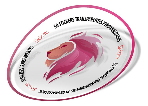 Stickers Personalizados / 50 Calcomanías Vinil Transparente