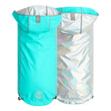 Impermeable Para Perro Reversible Neon Aqua Gfpet - L