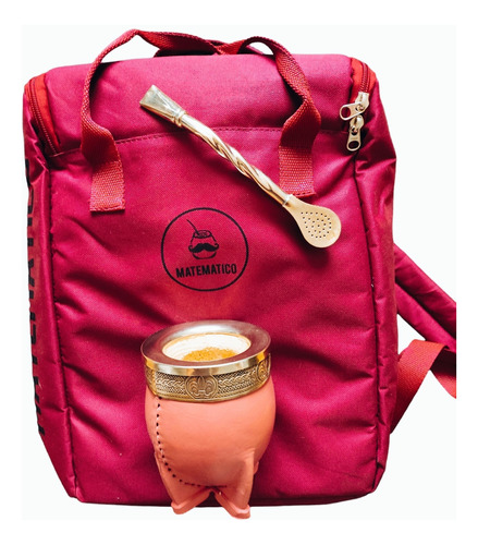 Kit Matero Mochila+mate Imperial Rosa+bombilla Premium