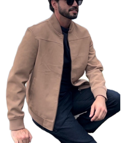 Jaqueta Casaco Masculino Bomber Couro Legítimo Pu Inverno