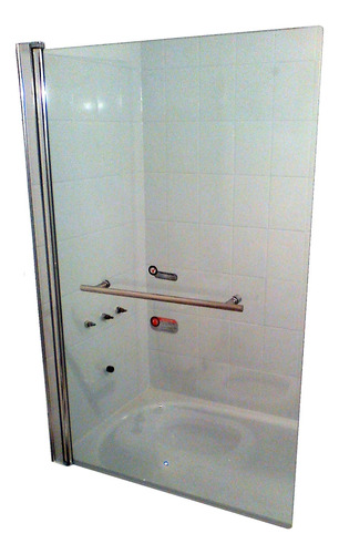 Mampara Para Bañera 90x140 Vidrio Rebatible O Fija, Naffull