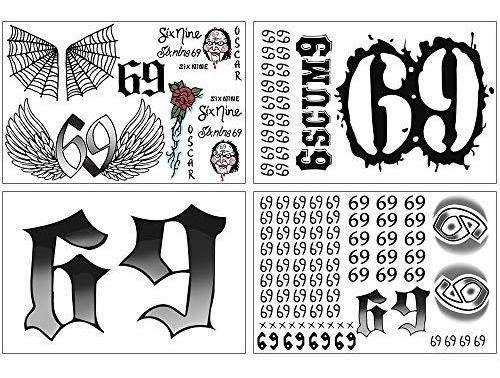 Tatuaje Temporale - 6ix9ine Temporary Tattoos Set, 69 Tattoo