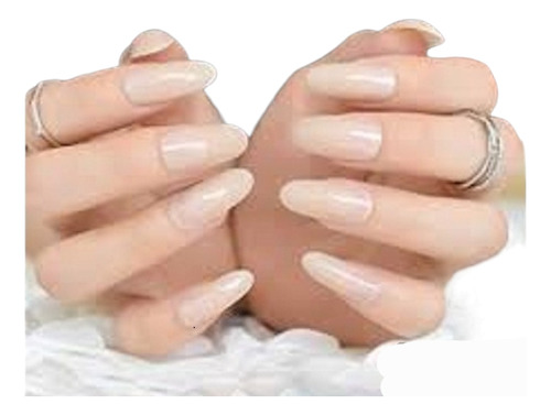 100 Uñas Postizas Enteras Ovaladas Natural  No Tips  Ydnis