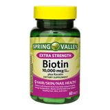 Biotina Plus Keratin Extra Strength 10,000 Mcg 60 Tabletas