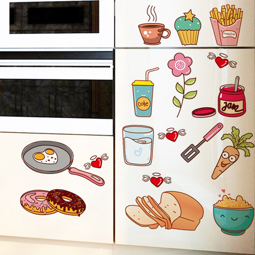 Pegatinas De Pared De Cocina Con Dibujos Animados Para Refri