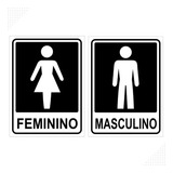 2 Placas Indicativa Banheiro Masculino Feminino
