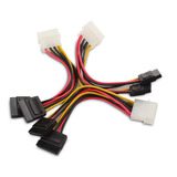 Cable Adaptador En Y De 4 Pines A Doble Sata Molex 3-pack