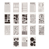 A 18pcs 4x7 Pulgadas Journal Stencils Plantillas Para