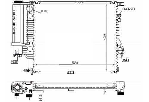 Radiador De Agua De Bmw 5 E39 - 520 - 523 - 528 Foto 2