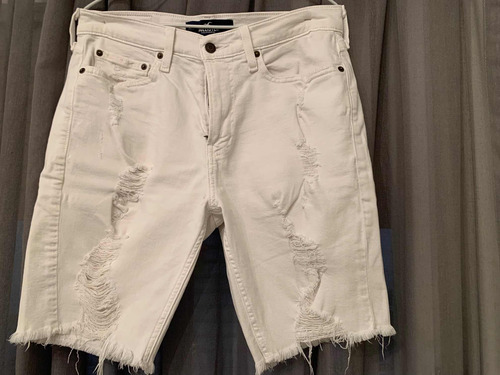 Bermuda Hollister Jean Corto Hombre Adulto Blanca