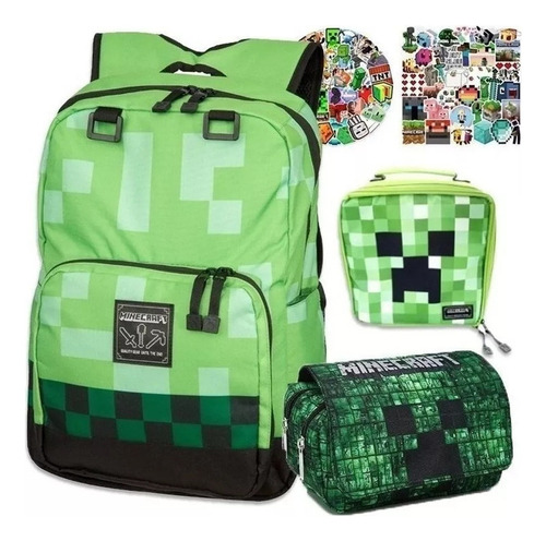 Conjunto De Mochila E Tiracolo Minecraft Crawl De 103 Peças