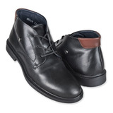 Zapato Botín Niño Azul P. 418 Piel Negro Vestir 22 Al 26