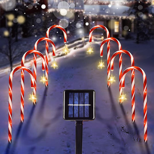 8 Bastones De Luces Led Para Camineria De Navidad