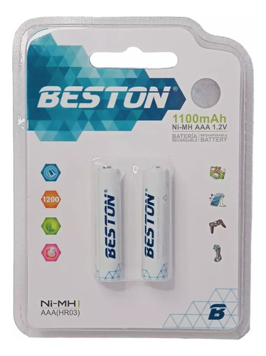 Bateria Recargable Aaa 1.2v Beston 1100 Mah Hr03