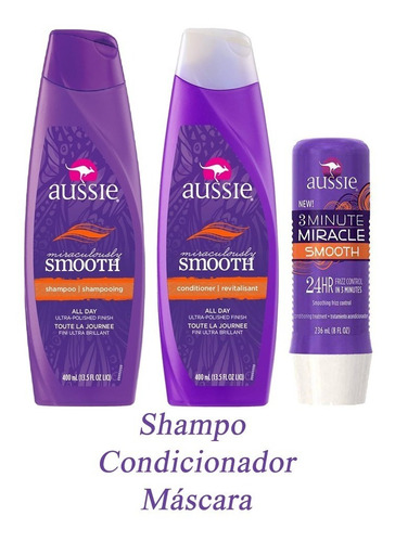 Aussie Miraculously Smooth Shampoo + Condicionado + Máscara 