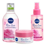 Combo Nivea Rose Care Agua Micelar + Crema Hidratante + Mist