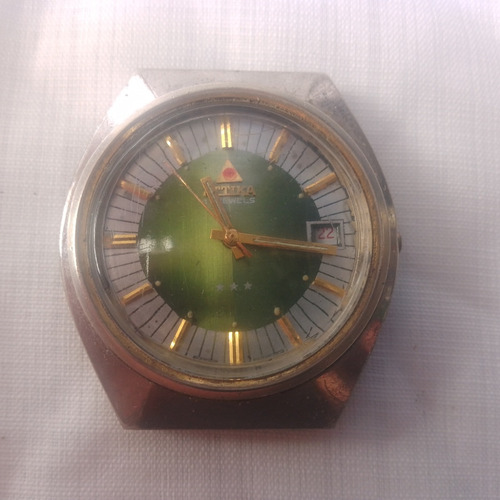 Vintage Reloj Attika Mecanico Dos Tonos Tres Estrellas 17jls