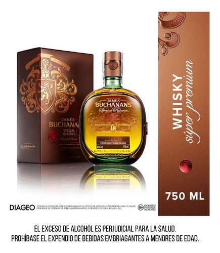 Whisky Buchanan's 18 Años - mL a $625