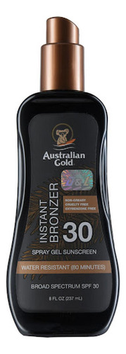 Bronceador Australian Gold Spf 30 Instant Bronzer Spray Gel 