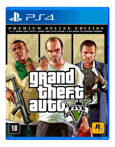 Grand Theft Auto Gta V Premium Edition Ps4 Midia Fisica Cor Azul