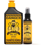 Kit Shampoo Bomba + Tônico De Crescimento Danger Barba Forte