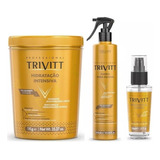 Trivitt Máscara Hidratação 1kg + Fluido Escova + Reparador